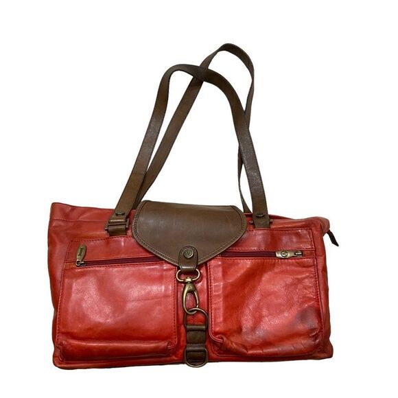 Valentina Brand Red And Brown Leather‎ Shoulder Bag - Picture 8 of 15